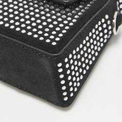 Karl Lagerfeld Black Suede Nano Crystals Ikon/K Bag