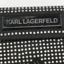 Karl Lagerfeld Black Suede Nano Crystals Ikon/K Bag
