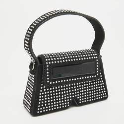 Karl Lagerfeld Black Suede Nano Crystals Ikon/K Bag