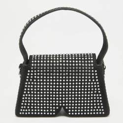 Karl Lagerfeld Black Suede Nano Crystals Ikon/K Bag
