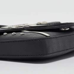 Karl Lagerfeld Black/White Faux Leather Camera Shoulder Bag