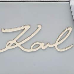 Karl Lagerfeld Light Blue Leather K/Signature Camera Crossbody Bag