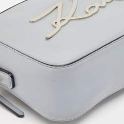 Karl Lagerfeld Light Blue Leather K/Signature Camera Crossbody Bag
