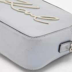 Karl Lagerfeld Light Blue Leather K/Signature Camera Crossbody Bag