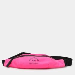 Karl Lagerfeld Neon Pink Nylon Rue St. Guillaume Belt Bag