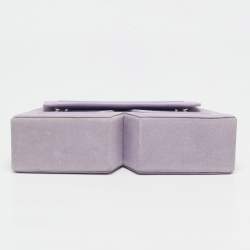 Pre Owned Karl Lagerfeld Purple Suede K/Ikonik Top Handle Bag