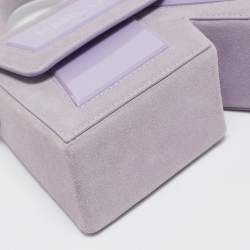 Pre Owned Karl Lagerfeld Purple Suede K/Ikonik Top Handle Bag