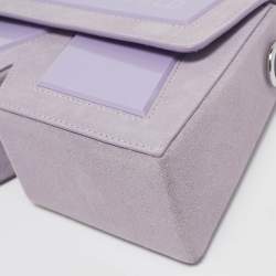 Pre Owned Karl Lagerfeld Purple Suede K/Ikonik Top Handle Bag