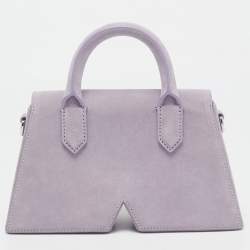 Pre Owned Karl Lagerfeld Purple Suede K/Ikonik Top Handle Bag
