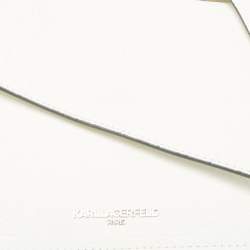 Pre Owned Karl Lagerfeld White Lace Print Leather Chantelle Top Handle Bag