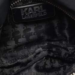 Karl Lagerfeld Black Leather and Nylon K/Ikonik Convertible Bumbag 