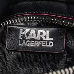 Karl Lagerfeld Black Leather and Nylon K/Ikonik Convertible Bumbag 