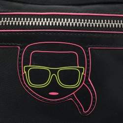 Karl Lagerfeld Black Leather and Nylon K/Ikonik Convertible Bumbag 