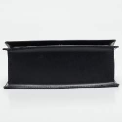 Karl Lagerfeld Black Leather K/Ikonik Flap Chain Shoulder Bag
