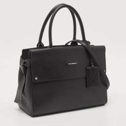 Pre Owned Karl Lagerfeld Black Leather Medium K/Ikon Top Handle Bag