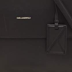 Pre Owned Karl Lagerfeld Black Leather Medium K/Ikon Top Handle Bag