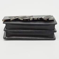 Karl Lagerfeld Black Leather K/Signature Shoulder Bag