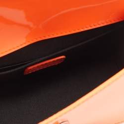 Karl Lagerfeld Neon Orange Patent Leather K/Karl Seven Top Handle Bag