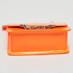 Karl Lagerfeld Neon Orange Patent Leather K/Karl Seven Top Handle Bag