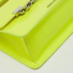 Karl Lagerfeld Neon Yellow Patent Leather Mini K/Karl Seven Top Handle Bag