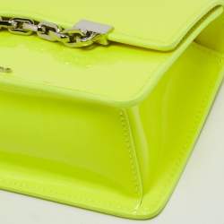 Karl Lagerfeld Neon Yellow Patent Leather Mini K/Karl Seven Top Handle Bag