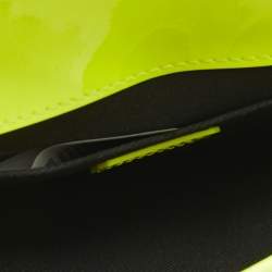 Karl Lagerfeld Neon Yellow Patent Leather Mini K/Karl Seven Top Handle Bag