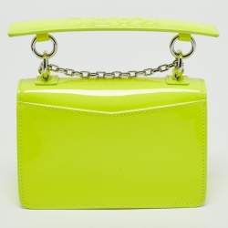 Karl Lagerfeld Neon Yellow Patent Leather Mini K/Karl Seven Top Handle Bag