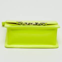 Karl Lagerfeld Neon Yellow Patent Leather Mini K/Karl Seven Top Handle Bag