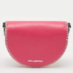 Karl Lagerfeld Pink/Black Leather K/Karlimals Crossbody Bag