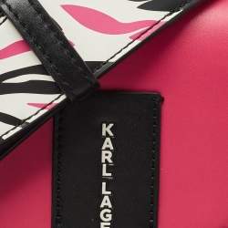 Karl Lagerfeld Pink/Black Leather K/Karlimals Crossbody Bag