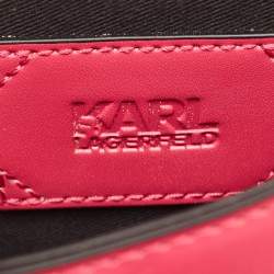 Karl Lagerfeld Pink/Black Leather K/Karlimals Crossbody Bag