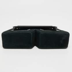 Pre Owned Karl Lagerfeld Black Suede Ikon/K Top Handle Bag