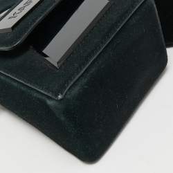 Pre Owned Karl Lagerfeld Black Suede Ikon/K Top Handle Bag