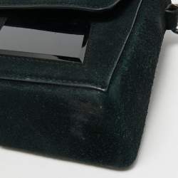 Pre Owned Karl Lagerfeld Black Suede Ikon/K Top Handle Bag