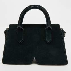 Pre Owned Karl Lagerfeld Black Suede Ikon/K Top Handle Bag