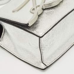 Pre Owned Karl Lagerfeld Silver Leather K/Signature Shoulder Bag