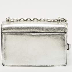 Pre Owned Karl Lagerfeld Silver Leather K/Signature Shoulder Bag