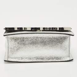 Pre Owned Karl Lagerfeld Silver Leather K/Signature Shoulder Bag