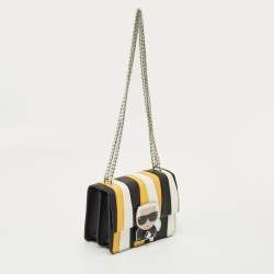 Pre Owned Karl Lagerfeld Multicolor Leather Stripe K/ikonik Crossbody Bag