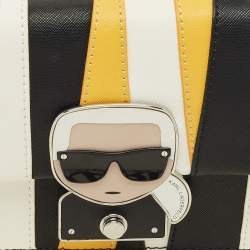 Pre Owned Karl Lagerfeld Multicolor Leather Stripe K/ikonik Crossbody Bag