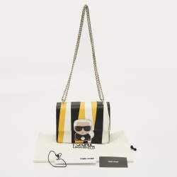 Pre Owned Karl Lagerfeld Multicolor Leather Stripe K/ikonik Crossbody Bag