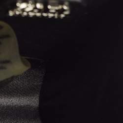 Pre Owned Karl Lagerfeld Black Leather NYC Choupette Pearl Embellished Clutch