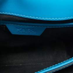 Pre Owned Karl Lagerfeld Blue Leather K/Autograph Crossbody Bag
