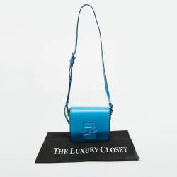 Pre Owned Karl Lagerfeld Blue Leather K/Autograph Crossbody Bag