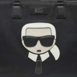 Pre Owned Karl Lagerfeld Black Nylon k/ikonik Duffel Bag