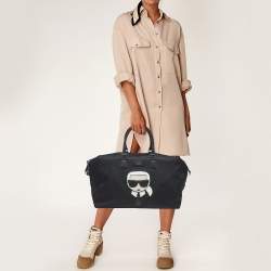 Pre Owned Karl Lagerfeld Black Nylon k/ikonik Duffel Bag