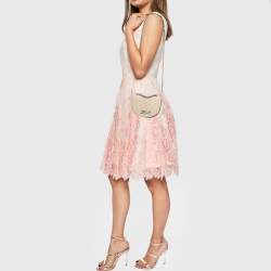 Pre Owned Karl Lagerfeld Light Beige Quilted Leather K/Signature Convertible Belt Bag