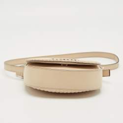 Pre Owned Karl Lagerfeld Light Beige Quilted Leather K/Signature Convertible Belt Bag