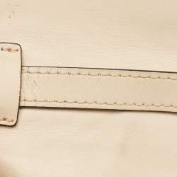 Pre Owned Karl Lagerfeld Light Beige Quilted Leather K/Signature Convertible Belt Bag