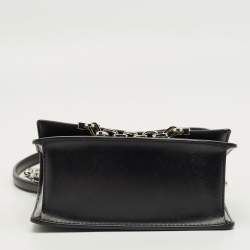 Pre Owned Karl Lagerfeld Black/Silver Leather K/Seven Shoulder Bag